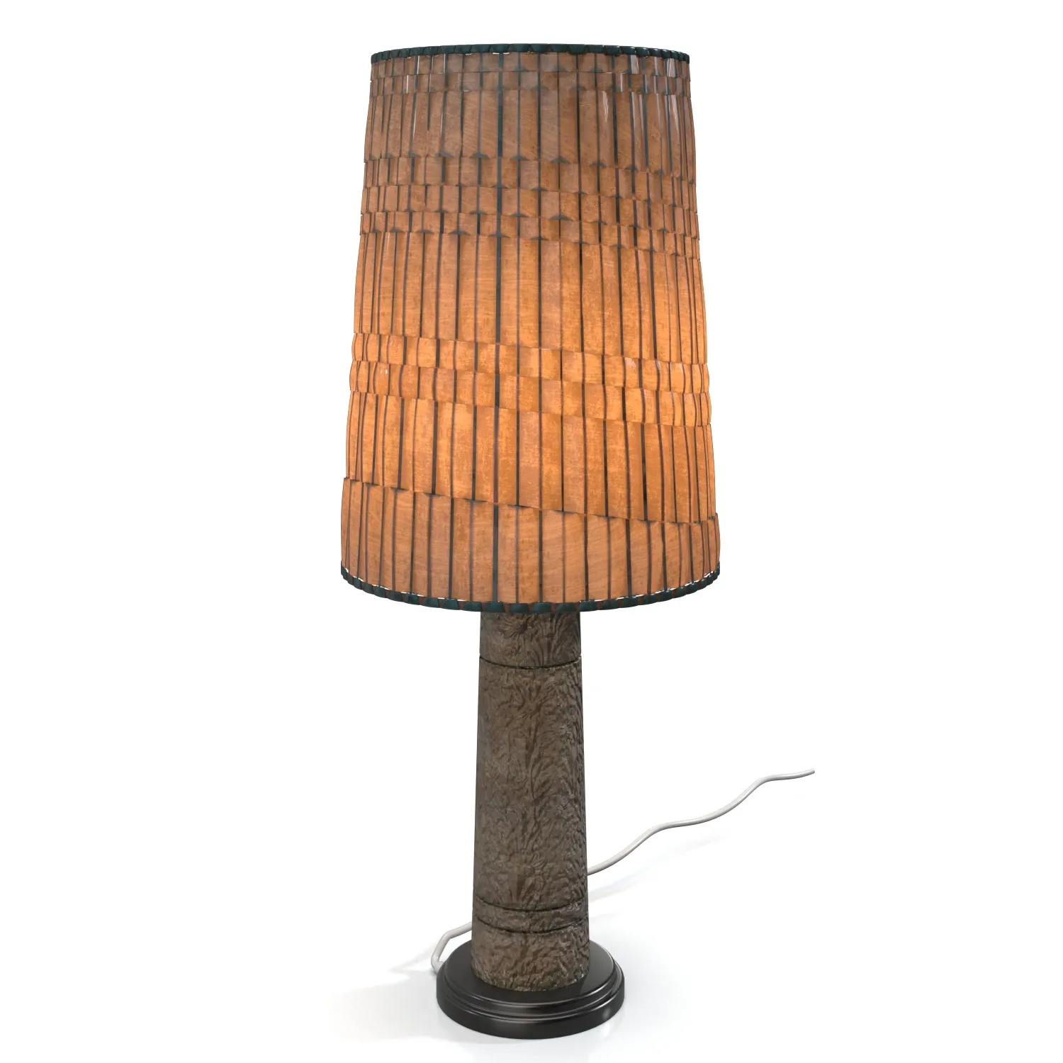 Decorative Base And Wool Shade Table Lamp PBR 3D Model_03